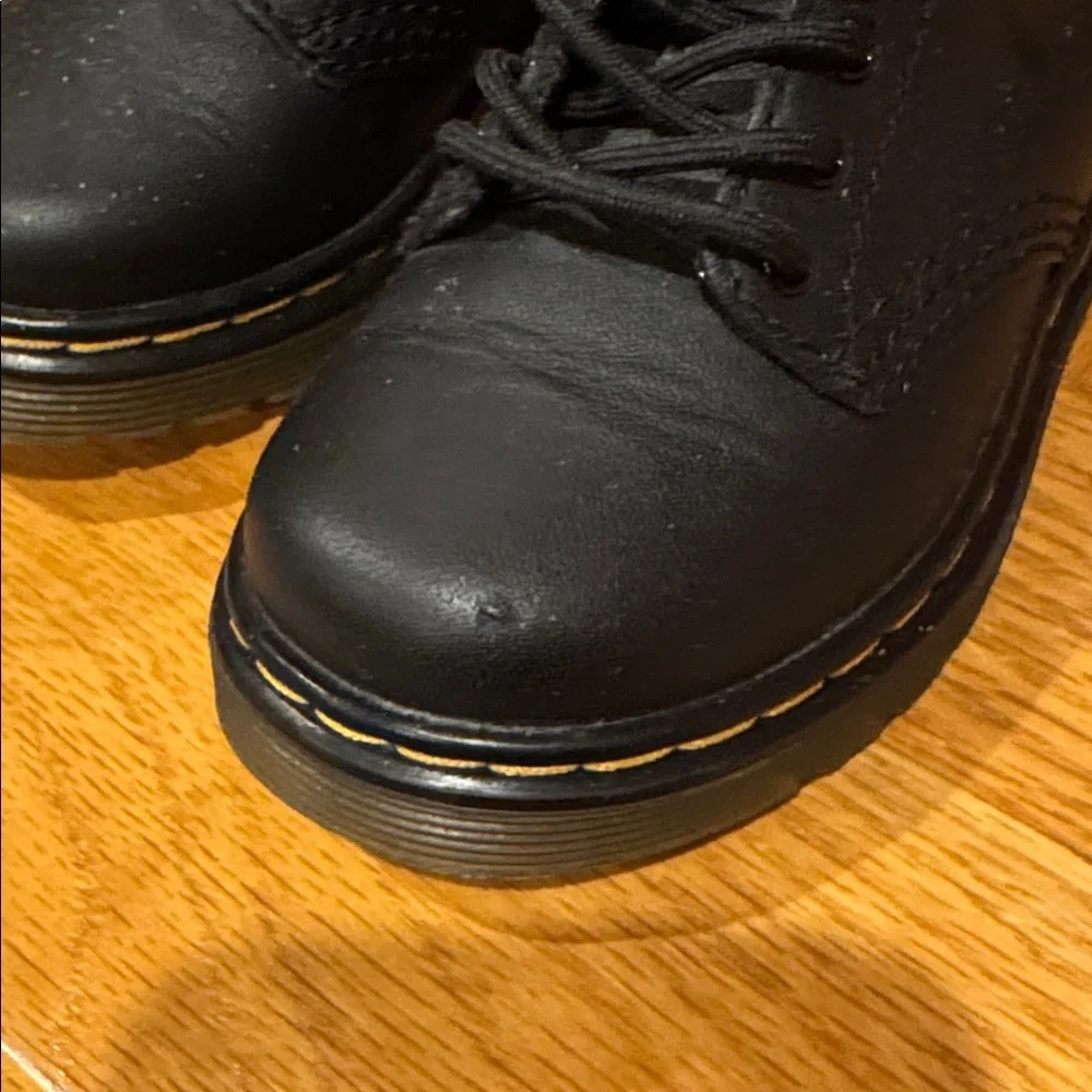 Dr. Martens Toddler 1460 Softy T Leather Lace Up Boots Black Zip Up- 7 US